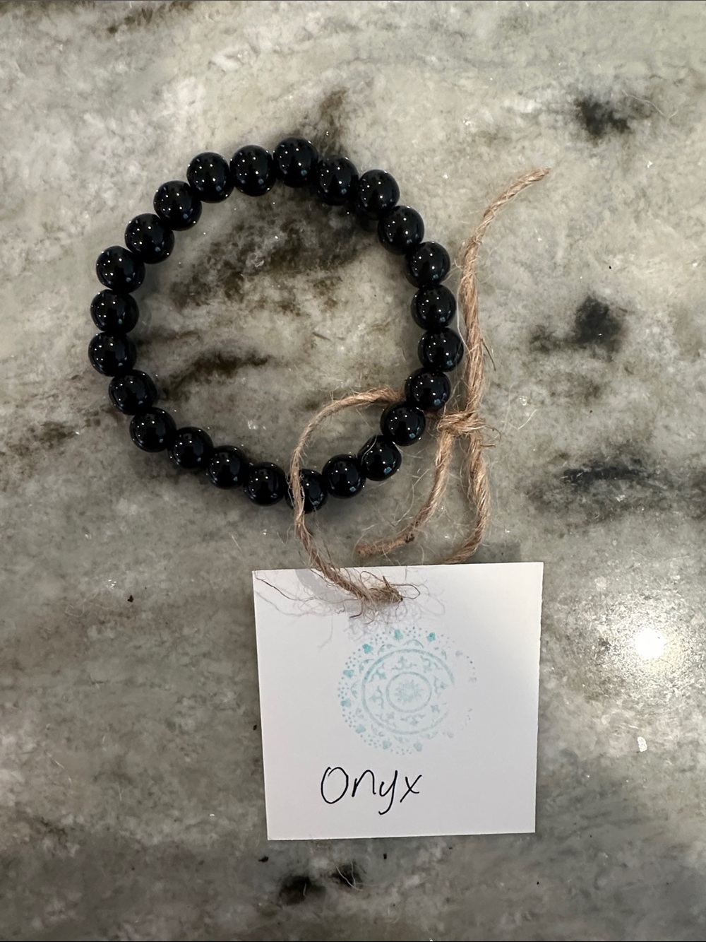 Reiki Infused Black Onyx Natural Stone Beaded Bracelet